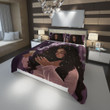 Personalized Shining Pink Black Girl Duvet Cover Bedding Set