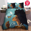 Personalized Black Girl Bubble Butterfly Duvet Cover Bedding Set