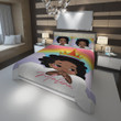 Personalized Black Little Girl Little Melanin Queen Afircan American Woman Duvet Cover Bedding Set