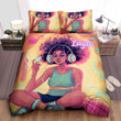 Personalized Black Girl Music And Basketball Duvet Cover Bedding Set