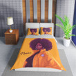 Personalized Black Girl Love Orange Duvet Cover Bedding Set