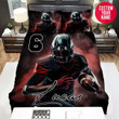 Personalized Football Player Red Smoke Custom Name Duvet Cover Bedding Set