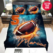 Personalized Football Fire And Water Custom Name Duvet Cover Bedding Set