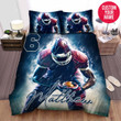 Personalized Football Player With Rain Custom Name Duvet Cover Bedding Set