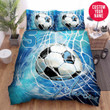 Personalized Soccer Goal Blue Art Custom Name Duvet Cover Bedding Set