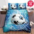 Personalized Soccer Goal Blue Art Custom Name Duvet Cover Bedding Set