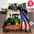 Personalized American Flag And Tractor Custom Name Duvet Cover Bedding Set