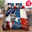 Personalized American Flag And Texas Custom Name Duvet Cover Bedding Set