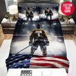 Personalized American Flag Hockey Custom Name Duvet Cover Bedding Set