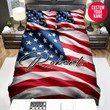 Personalized American Flag Red White Striped Duvet Cover Bedding Set
