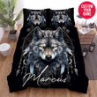 Personalized Wolf Dark Dreamcatcher Custom Name Duvet Cover Bedding Set
