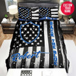 Personalized American Flag Back The Blue Police Duvet Cover Bedding Set