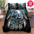 Personalized Wolf With Native Feathers In Forest Custom Name Duvet Cover Bedding Set