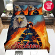 Personalized American Flag Eagle Firefighter Custom Name Duvet Cover Bedding Set