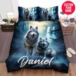 Personalize Cherokee Wolf Couple Custom Name Duvet Cover Bedding Set