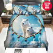 Personalized White Wolf And Native American Feather Custom Name Duvet Cover Bedding Set