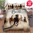 Personalized Herd Of Wild Horses Running Custom Name Duvet Cover Bedding Set