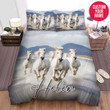 Personalized White Horses Custom Name Duvet Cover Bedding Set