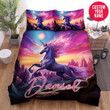 Personalized Horse Purple Art Custom Name Duvet Cover Bedding Set