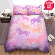 Personalized Horse In Pastel Background Custom Name Duvet Cover Bedding Set