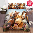 Personalized Horses Family Happy Custom Name Duvet Cover Bedding Set