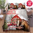 Personalized Horse All Hearts Come Home At Christmas Red Truck Duvet Cover Bedding Set