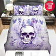 Personalized Skull With 3D Flowers Custom Name Duvet Cover Bedding Set