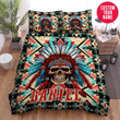 Personalized Chief Skull Native American Pattern Custom Name Duvet Cover Bedding Set