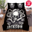Personalized King Skull With Snake Custom Name Duvet Cover Bedding Set