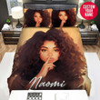 Personalized Black Girl Curly Hairstyle Custom Name Duvet Cover Bedding Set