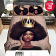 Personalized Black Girl Crown Custom Name Duvet Cover Bedding Set