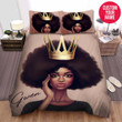 Personalized Black Girl Crown Custom Name Duvet Cover Bedding Set