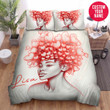 Personalized Black Girl Heart Hair Custom Name Duvet Cover Bedding Set