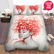 Personalized Black Girl Heart Hair Custom Name Duvet Cover Bedding Set