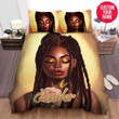 Personalized Black Pretty Girl Rose Custom Name Duvet Cover Bedding Set