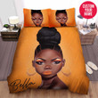 Personalized Black Girl Sassy Eyes Custom Name Duvet Cover Bedding Set