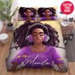 Personalized Black Girl Listening To Music Custom Name Duvet Cover Bedding Set