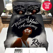 Personalized Black Girl Natural Hair Academy Custom Name Duvet Cover Bedding Set