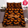 Personalized Halloween Pumpkins Pattern Custom Name Duvet Cover Bedding Set