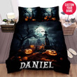 Personalized Halloween Cemetery At Night Custom Name Duvet Cover Bedding Set