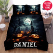 Personalized Halloween Cemetery At Night Custom Name Duvet Cover Bedding Set
