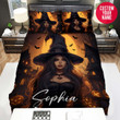 Personalized Halloween Black Witch Custom Name Duvet Cover Bedding Set
