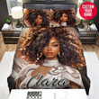 Personalized Impressive Hairstyle Black Girl Custom Name Duvet Cover Bedding Set