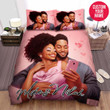 Personalized Black Couple Selfie Custom Name Duvet Cover Bedding Set