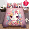 Personalized Unicorn Beautiful Lashes Custom Name Duvet Cover Bedding Set