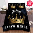 Personalized Yellow King Crown Custom Name Duvet Cover Bedding Set