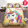 Personalized Time To Be Unicorn Colourful Custom Name Duvet Cover Bedding Set