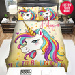 Personalized Time To Be Unicorn Colourful Custom Name Duvet Cover Bedding Set