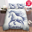 Personalized Unicorn With Long Mane Custom Name Duvet Cover Bedding Set