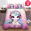Personalized Cute Unicorn Love Music Custom Name Duvet Cover Bedding Set